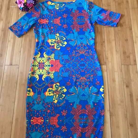 LuLaRoe Júlia Dress bright Colors - Picture 4 of 5